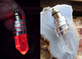 Red Light Up Natural LED Quartz Point Crystal Pendant Necklace