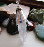 Ultraviolet LED Natural Quartz Light Up Crystal Pendant Necklace