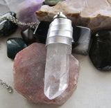 Ultraviolet LED Natural Quartz Light Up Crystal Pendant Necklace