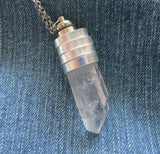 Ultraviolet LED Natural Quartz Light Up Crystal Pendant Necklace