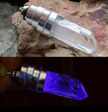 Ultraviolet LED Natural Quartz Light Up Crystal Pendant Necklace