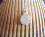 Natural Ivory Moonstone Sterling Silver Crown Pendant Necklace