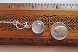 Natural White Moonstone Cabochon Sterling Silver Moon Pendant Necklace