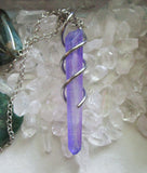 Indigo Violet Mystic Quartz Crystal Pendant Necklace