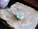 Welo Opal Natural Gemstone Sterling Silver Pendant Necklace