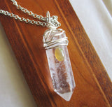 Quartz Crystal Natural Welo Opal Gemstone Pendant Necklace