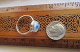 Evil Eye Mother of Pearl Sterling Silver Ring