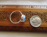 Evil Eye Mother of Pearl Sterling Silver Ring