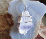 Tiffany Stone Natural Violet Opal Fluorite Pendant Necklace