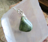 Vesuvianite Natural Green Crystal Pendant Necklace