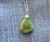 Vesuvianite Natural Green Crystal Pendant Necklace