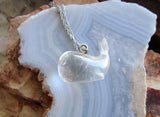 Vintage Clear Quartz Crystal Whale Pendant Necklace