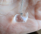 Vintage Clear Quartz Crystal Whale Pendant Necklace