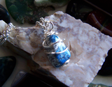 Natural Polished Afghanite Granite Wire Wrapped Pendant