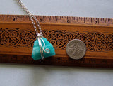 Natural Aqua Blue Amazonite Wire Wrapped Pendant