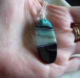 Landscape Amazonite and Turquoise Gemstone Pendant