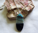 Landscape Amazonite and Turquoise Gemstone Pendant