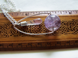 Ametrine and Rainbow Fluorite Double Gemstone Pendant