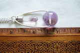 Ametrine and Rainbow Fluorite Double Gemstone Pendant