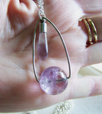 Ametrine and Rainbow Fluorite Double Gemstone Pendant