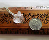 Natural Clear Apophllite Pyramid Pendant Necklace