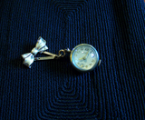 Vintage Gold Filled Crystal Ball Watch Pin Pendant