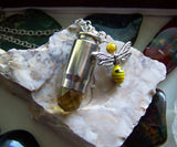 Gold Quartz Crystal Bee Bullet Jewelry Pendant