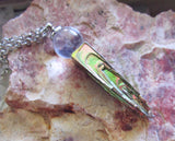 Iridescent Bismuth Crystal Ball Tower Pendant Necklace