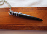 Natural Black Buffalo Horn Organic Wire Wrapped Pendant Necklace