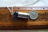 Cobalt Blue Orb Silver Bullet Jewelry Pendant