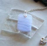 Sky Blue Lace Agate Polished Gemstone Pendant