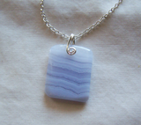 Sky Blue Lace Agate Polished Gemstone Pendant