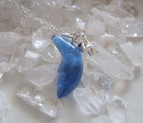 London Blue Moon Quartz Silver Stars Celestial Pendant Necklace