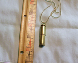 Brass Keepsake Capsule Bullet Jewelry Pendant Necklace