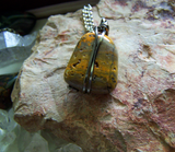 Bumblebee Jasper Wire Wrapped Natural Stone Pendant