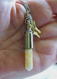 Butterscotch Agate Banded Gemstone Bullet Pendant Necklace