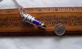 Red and Blue Cane Glass Bullet Spike Pendant Necklace