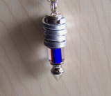 Red and Blue Cane Glass Bullet Spike Pendant Necklace