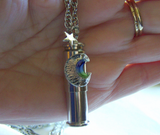 Blue Moon Keepsake Capsule Silver Bullet Jewelry Pendant