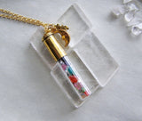 Rainbow Chakra Gemstone Keepsake Bullet Pendant