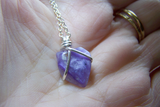 Natural Lavender Charoite Gemstone Wire Wrapped Pendant