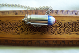 Red White and Blue Starburst Glass Bullet Jewelry Pendant