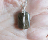 Natural Green Chlorite Quartz Polished Gemstone Pendant Necklace