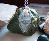 Natural Carved Quartz Crystal Cicada Pendant