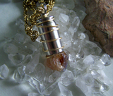 Citrine Gemstone Gold Wire Wrapped Bullet Pendant