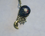 Nautical Brass Compass Pendant Necklace