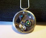 Compass View Steampunk Watch Works Pendant