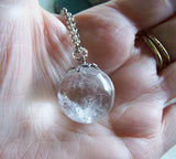 Natural Quartz Crystal Ball Jewelry Pendant Necklace