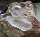 Quartz Crystal Ball Pendant Necklace + Quartz Point - Crystal Web Combo