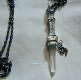 Natural Quartz Crystal Tower Dagger Pendant